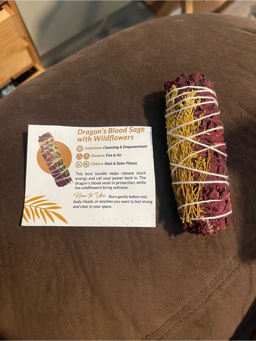 Dragon's Blood Sage Bundle with Wildflowers - Deep Red & Yellow
